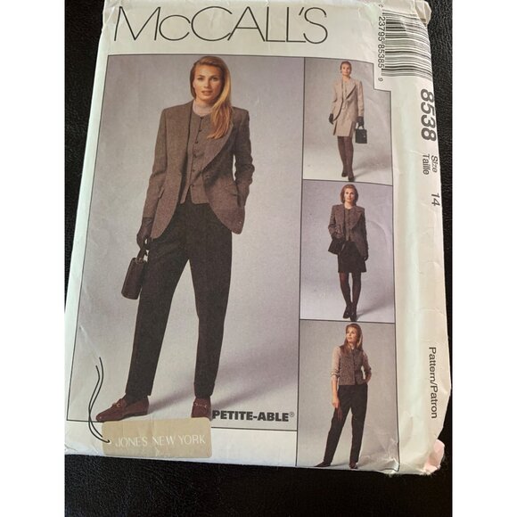 McCall's Misses Coat Vest Pants Skirt Sewing Pattern Sz 14 8538 - Uncut - Picture 9 of 9